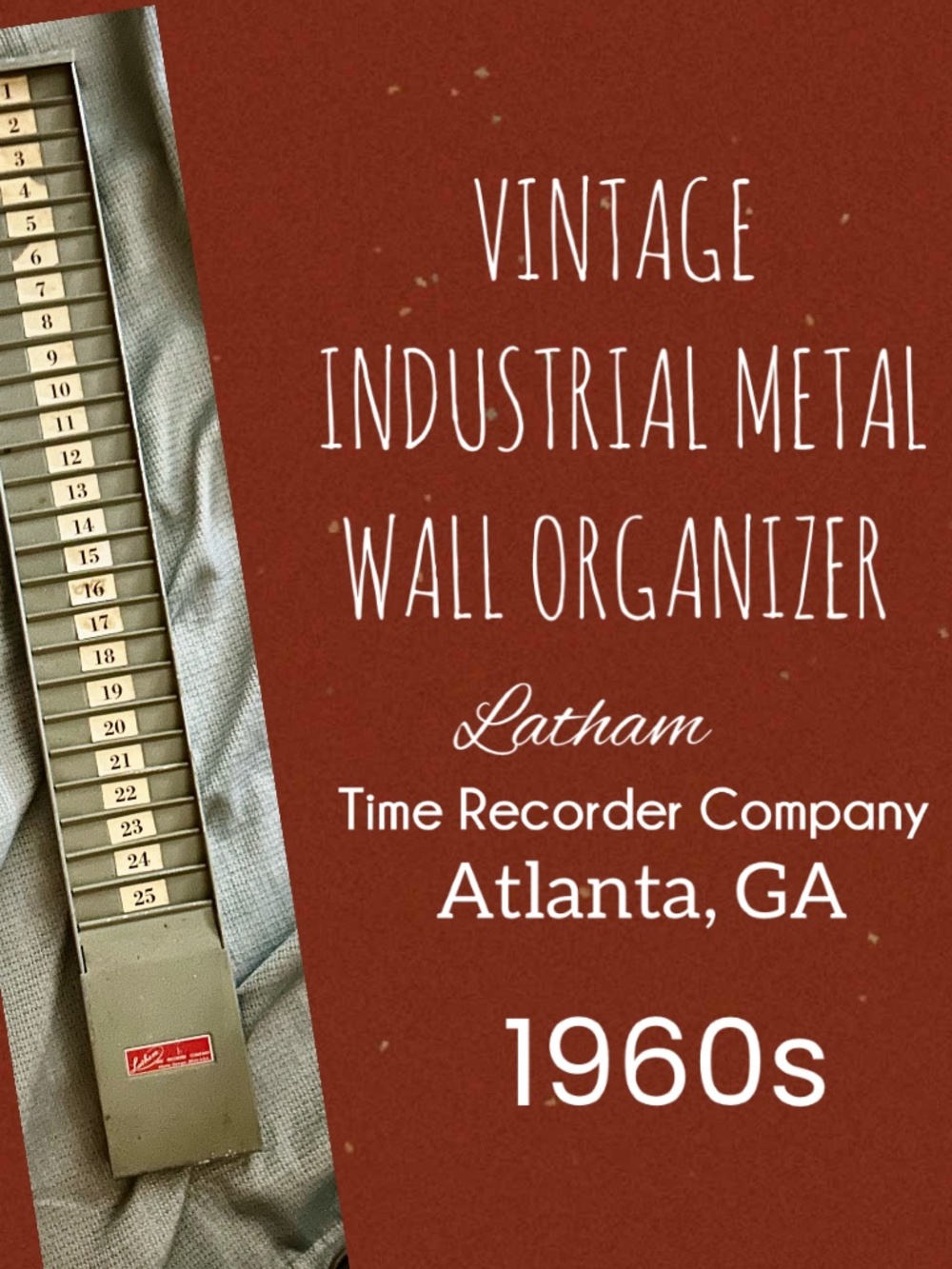 Vintage Lathem Time Card Rack